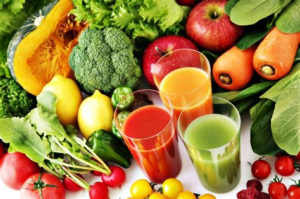 Étalage de fruits et légumes